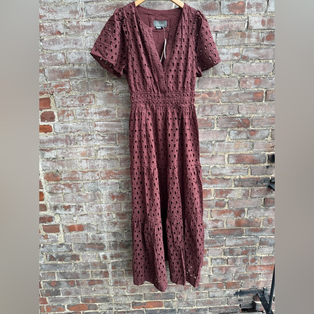 NWT Anthropologie Somerset Maxi Dress Eyelet Edition BROWN - Picture 7 of 10